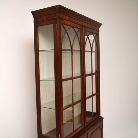 Große antike Mahagoni Vitrine Display Schrank 