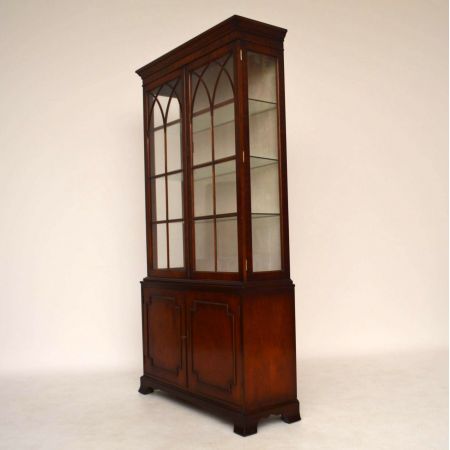 Große antike Mahagoni Vitrine Display Schrank 