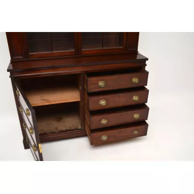 Antikes Mahagoni Bücherregal Bücherschrank Vitrine