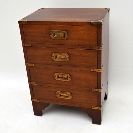 Kleiner Antiker Campaign Style Mahogany Chest of Drawers
