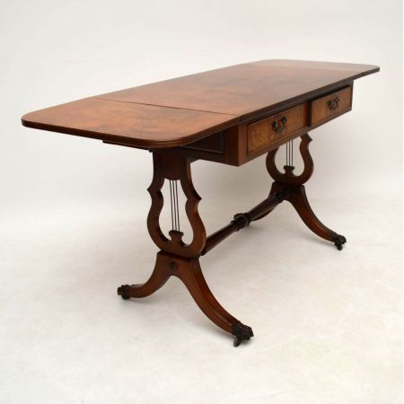 Antiker Regency Stil Walnuss Sofa Tisch
