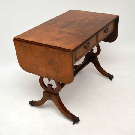Antiker Regency Stil Walnuss Sofa Tisch
