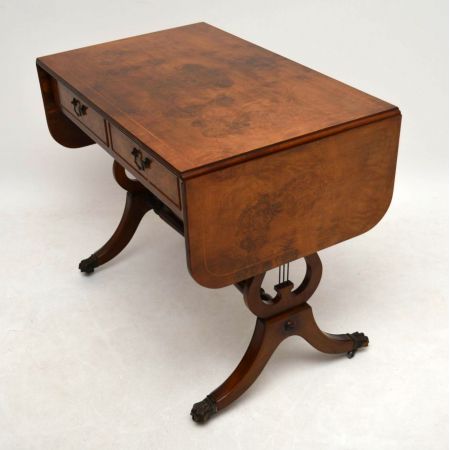 Antiker Regency Stil Walnuss Sofa Tisch