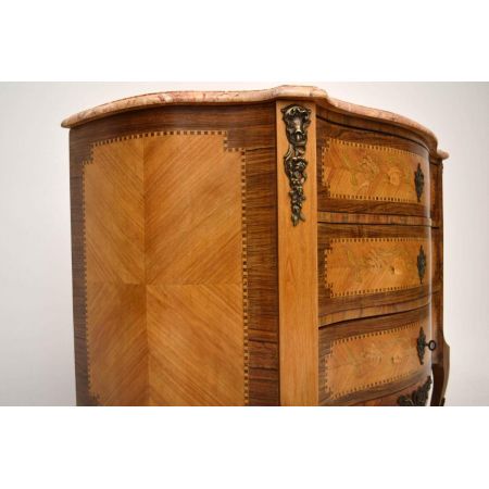 Antike Swedish Kingwood & Rosewood Marble Top Kommode