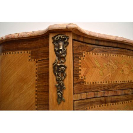 Antike Swedish Kingwood & Rosewood Marble Top Kommode