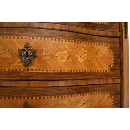 Antike Swedish Kingwood & Rosewood Marble Top Kommode