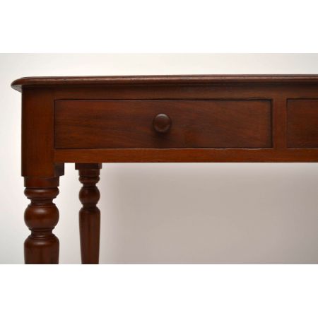 Antiker viktorianischer Mahagoni Schreibtisch mit 2 Schubladen