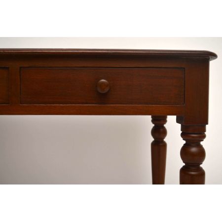 Antiker viktorianischer Mahagoni Schreibtisch mit 2 Schubladen