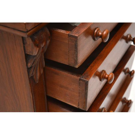 Antiker Victorian Walnut Wellington Chest of Drawers
