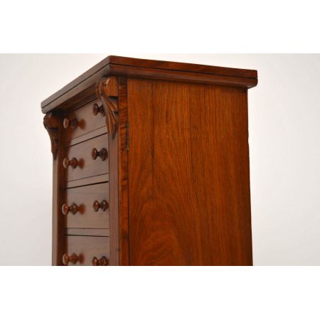 Antiker Victorian Walnut Wellington Chest of Drawers