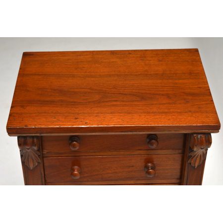 Antiker Victorian Walnut Wellington Chest of Drawers