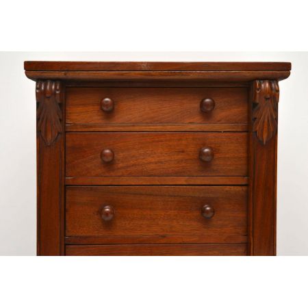 Antiker Victorian Walnut Wellington Chest of Drawers