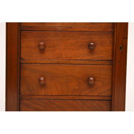 Antiker Victorian Walnut Wellington Chest of Drawers