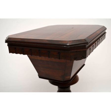Antiker William IV Palisander Nähkisten Tisch