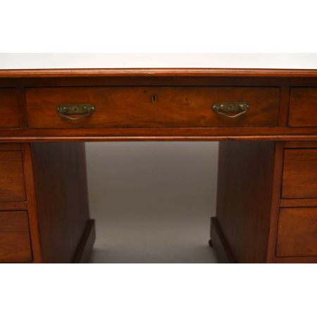 Antiker viktorianische Walnuss-Sockel-Schreibtisch Bürotisch