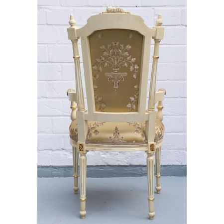 MORRIS Barock Stil Esszimmerstuhl "Adaliz", creme/gold - sofort lieferbar!