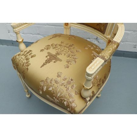 MORRIS Barock Stil Esszimmerstuhl "Adaliz", creme/gold - sofort lieferbar!