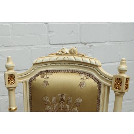 MORRIS Barock Stil Esszimmerstuhl "Adaliz", creme/gold - sofort lieferbar!
