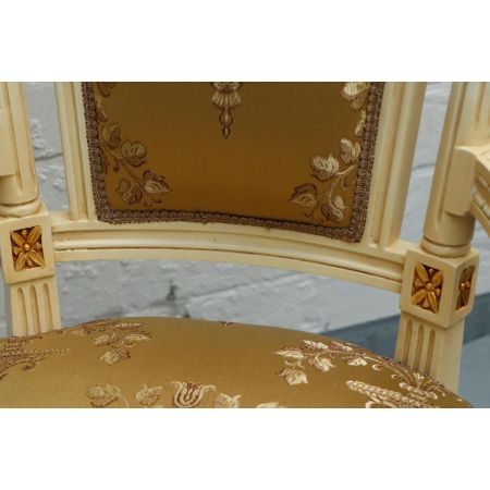 MORRIS Barock Stil Esszimmerstuhl "Adaliz", creme/gold - sofort lieferbar!