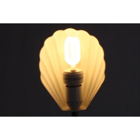 Art déco Stil Stehleuchte mit Muschelmotiv, Messing