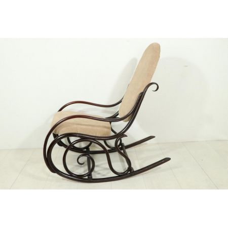 Authentischer Schaukelstuhl im Thonet Stil, Polster in Beige