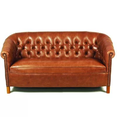 Chesterfield Ledersofa, Original englischer Baron 3 Sitzer