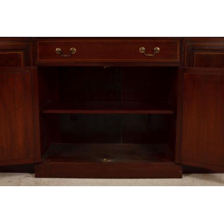  Antikes  georgianischen Stil Intarsien Mahagoni Breakfront Bookcase 