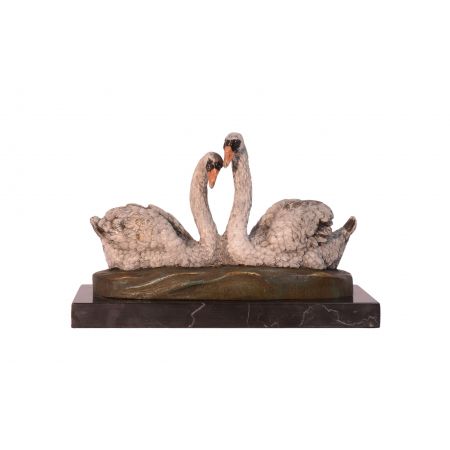 Bronzefigur Pair Of Swans 13x9,4x19,6cm