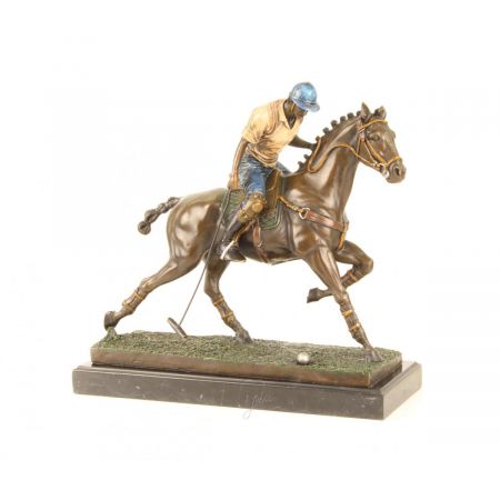 Bronzefigur Polo Player 31,3x13,7x33cm