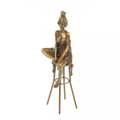 Bronzefigur Lady On Barchair 27,8x9,3x9,9cm