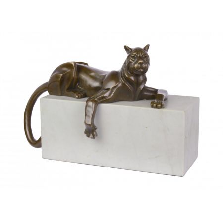 Art Deco Bronzefigur Panther 30,3x19,4x45,6cm