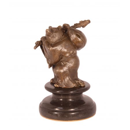 Bronzefigur The Traveller Bear (brass Plate Undern 15,2x9,5x9,6cm