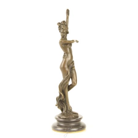 Bronzefigur Scarf Dancer (brass Plate Underneath 25,8x7,5x7,5cm