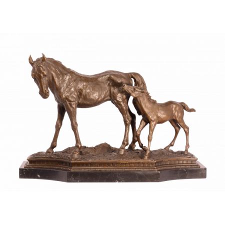 Bronzefigur Pferd und Colt 34x22,9x54,3cm