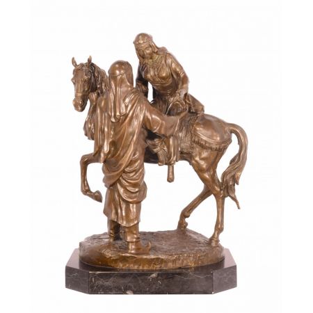 Bronzefigur von Two Arabs With Pferd 44x24,2x33cm