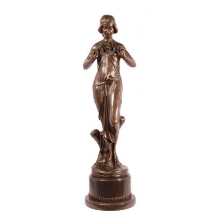 Bronzefigur Art Nouveau Figur von Lady 53x14,4x15cm