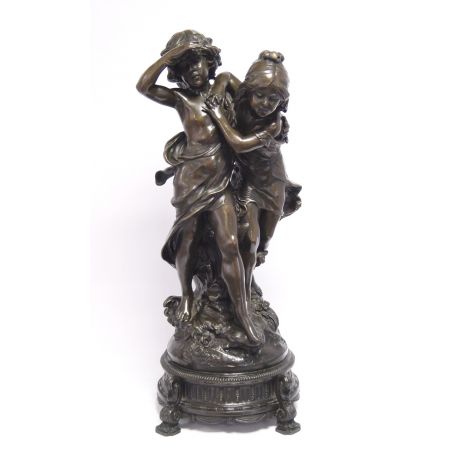 Bronzefigur Boy und Girl 58x23,6x23,69cm