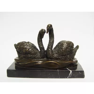 Bronzefigur Pair Of Swans 13x9,6x19,5cm