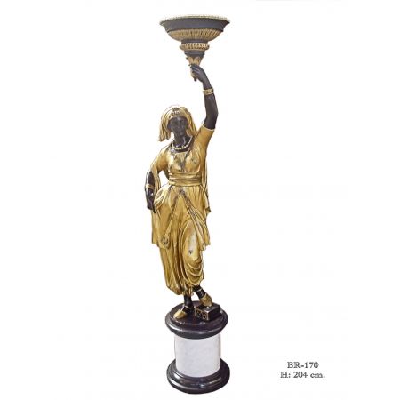 Figur Bronze Pflanzer 204cm