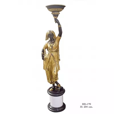 Figur Bronze Pflanzer 204cm