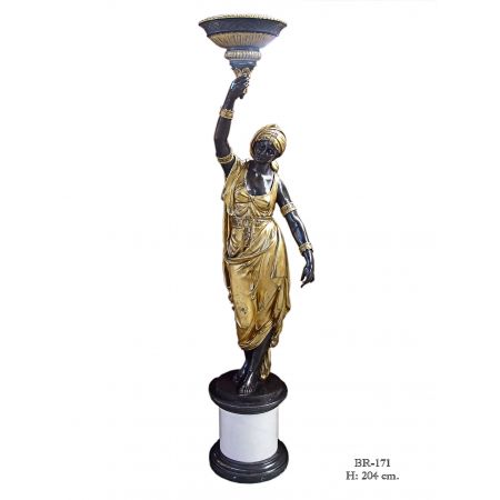 Figur Bronze Pflanzer 204cm