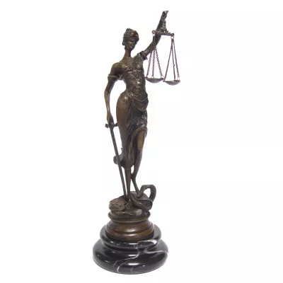 Bronzefigur The Lady Justice 23,5x7,3x7,6cm