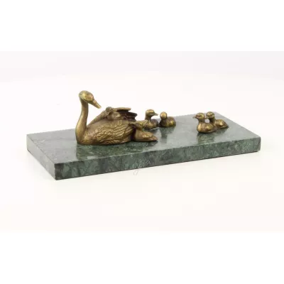 Bronzefigur von Swan With Cygnets 10,1x13,9x30,1cm