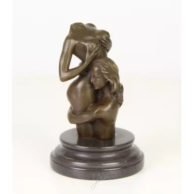 Erotische Bronzefigur Figur von Two Females 18x12x12cm