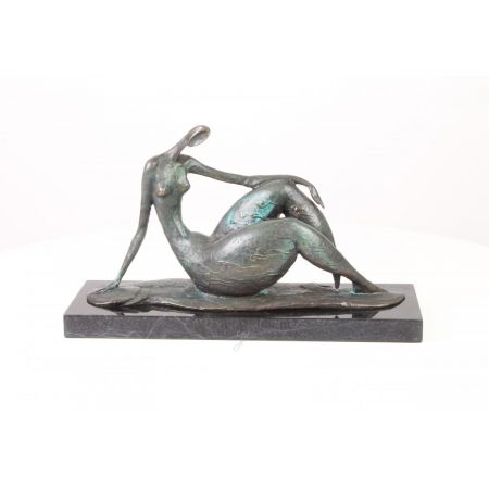 Moderne Bronzefigur Female Nude 25,2x12,9x44,4cm