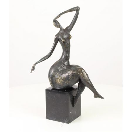 Moderne Bronzefigur Female Nude 42,2x18,7x23,1cm