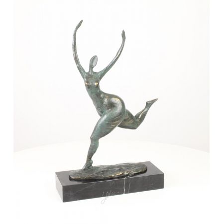 Moderne Bronzefigur Female Nude 50x11,2x30,9cm