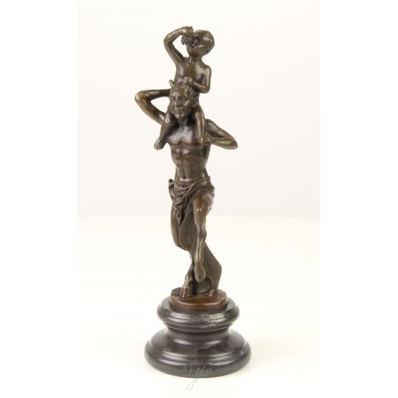 Bronzefigur Faun With Little Bacchus 29,6x9,5x10,4cm