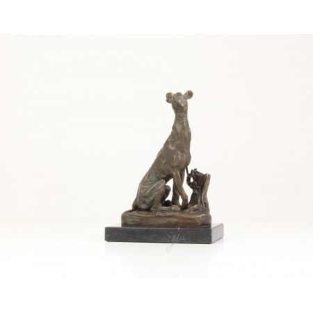 Bronzefigur Sitting Greyhound 18x9,6x12,4cm
