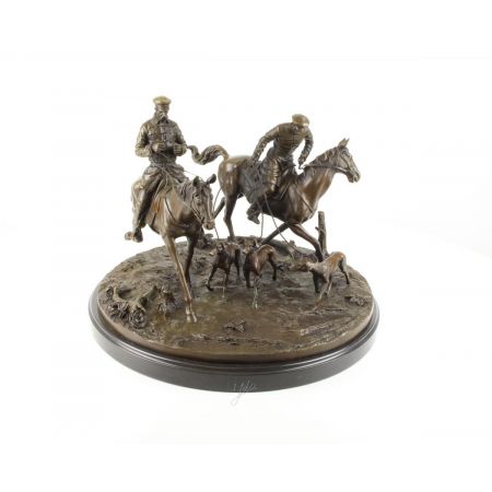 Bronzefigur Two Cossacks On Pferdback 30,4xØ30,8cm